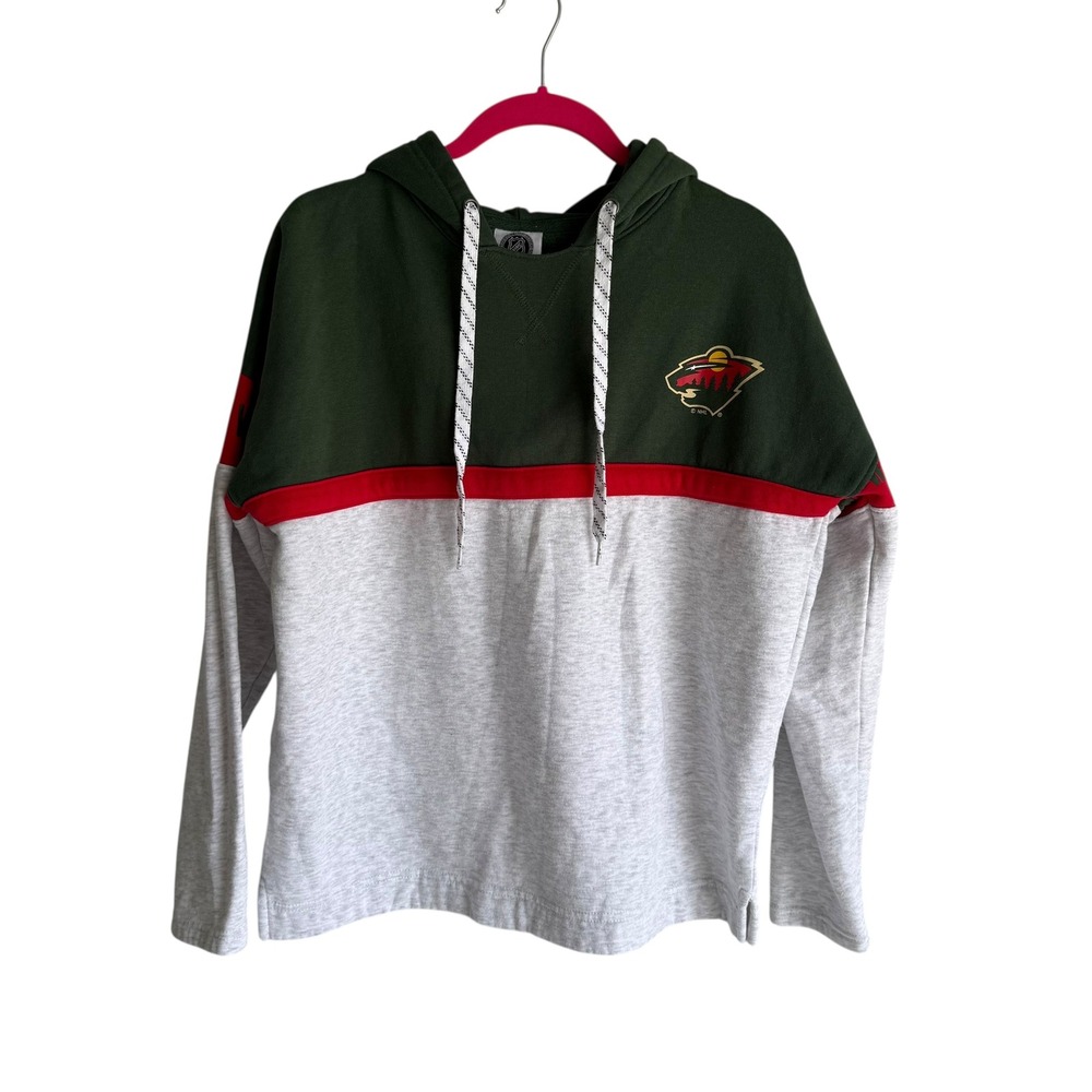 NHL Minnesota Wild Hockey Team Green, Gray and Red Mens Hoodie,